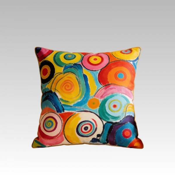 Tropical Leaf Print Linen Pillow - Boho Style Outdoor & Indoor Cushion