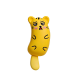 Cute Grumpy Yellow Tiger Shape Soft Plush Cat Toy with Catnip for Chewing & Playing