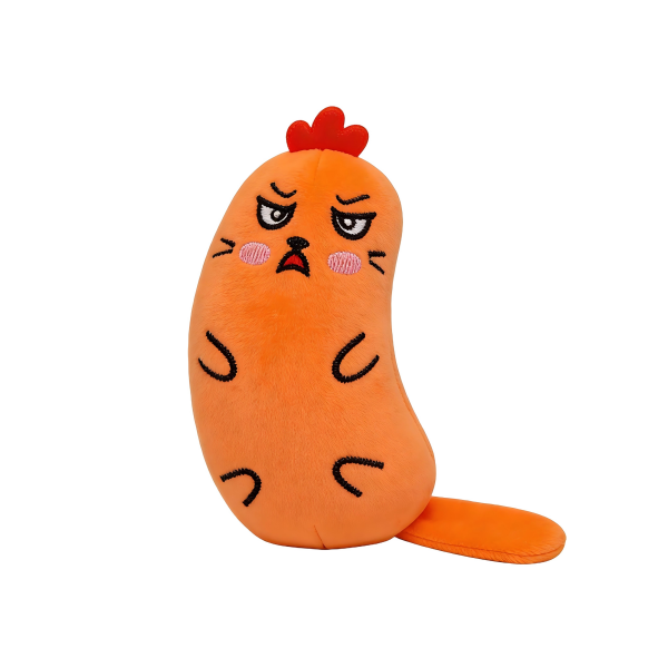 Funny Grumpy Orange Chicken Soft Plush Cat Chew Toy with Catnip